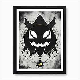 Devil'S Head Pokemon Black And White Pokedex Art Print