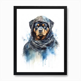 Rottweiler Dog As A Jedi 1 Art Print