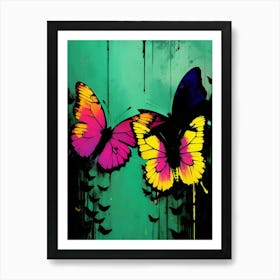 Three Colorful Butterflies Art Print