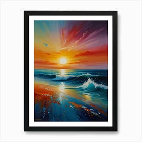 Sunset At The Beach 14 Art Print