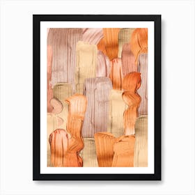 Copper Acrylic Brush Strokes Art Print