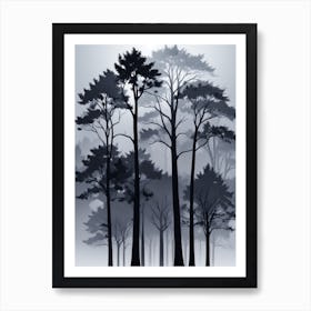 Trees In The Fog Art Print