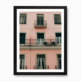 Pink Houses In Lisbon Art Print