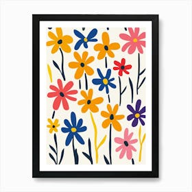 Flowers On A White Background 6 Art Print