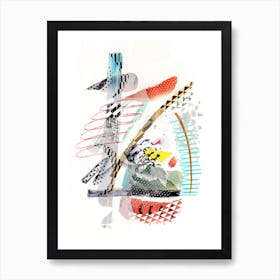 Colourful Patterned Brushstrokes Art Print