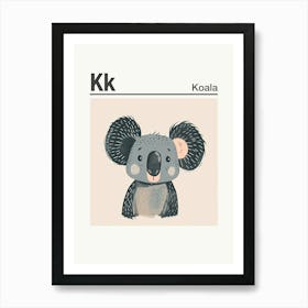 Animals Alphabet Koala 2 Art Print