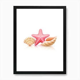 Colored seashells. Seashells. Summer. 3 Art Print