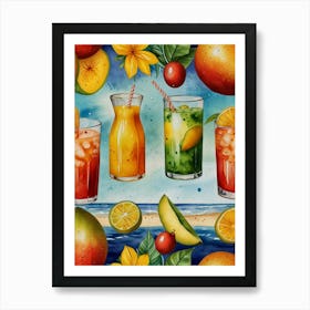 Tropical Drinks Art Print