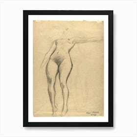 Figure Study (Draft Illustration), And Detailed Studies, Gustav Klimt Art Print