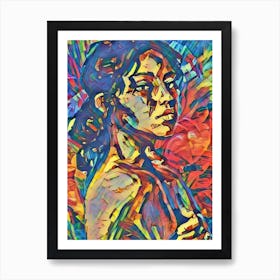 Abstract  Portrait - Woman Art Print