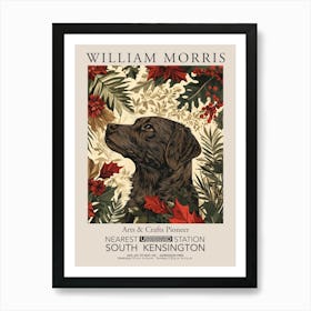 William Morris Prints Dog Pet Portrait Christmas Gift Winter Vintage Art Print