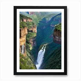 Blyde River Canyon Waterfalls, South Africa Realistic Photograph (3) Art Print