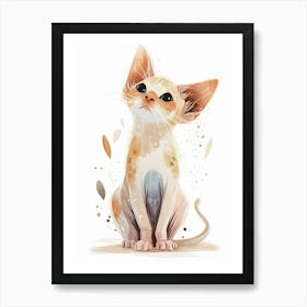 Sphynx Cat Clipart Illustration 4 Art Print