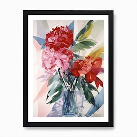 Peony Flower Illustration 3 Art Print