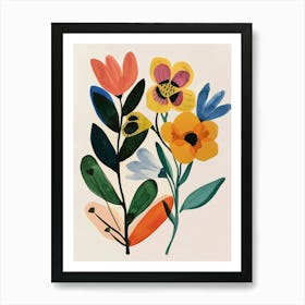 Painted Florals Freesia 2 Art Print