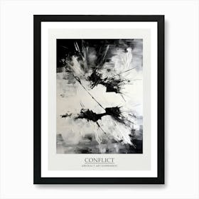 Conflict Abstract Black And White 7 Poster Art Print