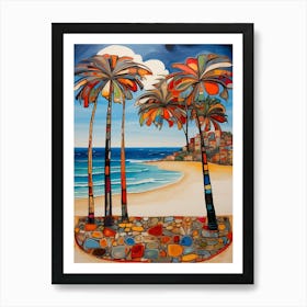 Palm Trees On The Beach 1 Art Print