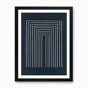 Mid Century Modern Blues A Art Print