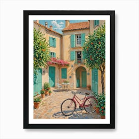 Bike In A Courtyard Art Print