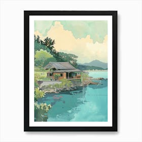 Naoshima Japan 3 Retro Illustration Art Print