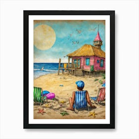 Beach House 2 Art Print