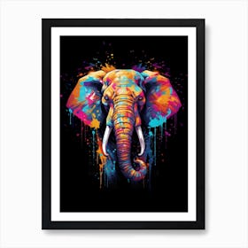 African Elephant Pop Art wall painting Art Print
