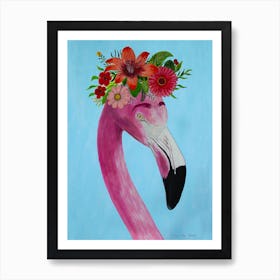 Frida Kahlo Flamingo Art Print