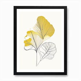 Ginkgo Spices And Herbs Minimal Line Drawing 2 Art Print