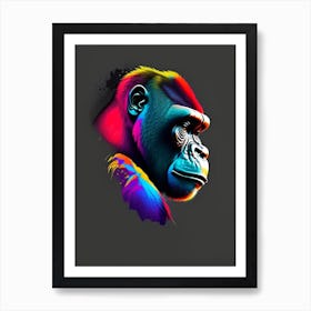 Side Profile Of A Gorilla Gorillas Tattoo 1 Art Print