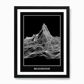 Ben Lui Mountain Line Drawing 1 Poster Art Print