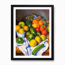 Zucchini 2 Cezanne Style vegetable Art Print