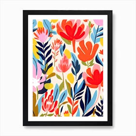 Matisse Style Chromatic Petals; Floral Delight Art Print