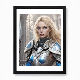 Young Woman In Armor Art Print