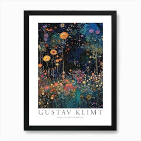 Gustav Klimt Print Night Garden Klimt Poster Klimt Exhibition Poster Painting Flower Garden Art Print