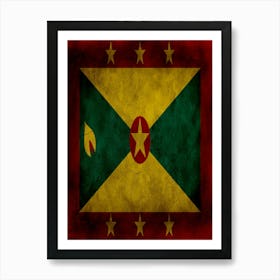 Grenada Flag Texture Art Print