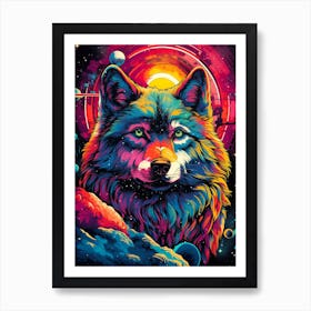 Wolf In Space 2 Art Print