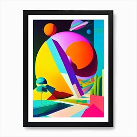 Satellite Orbit Abstract Modern Pop Space Art Print