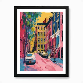 Greenwich Village New York Colourful Silkscreen Illustration 1 Art Print