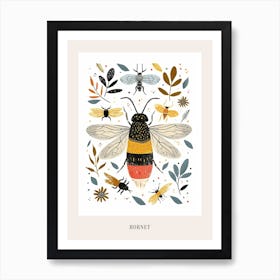 Colourful Insect Illustration Hornet 13 Poster Art Print
