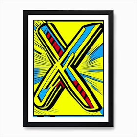 X   Letter, Alphabet Comic 2 Art Print