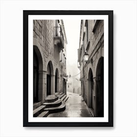 Dubrovnik Croatia Mediterranean Black And White Photography Analogue 4 Art Print