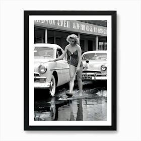 50's Era Community Car Wash Reimagined - Hall-O-Gram Creations 7 Art Print