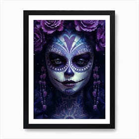 Female La Catrina Skull Face Art Print