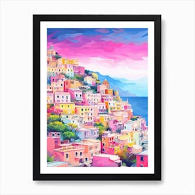 Amalfi Coast Colourful View 2 Art Print