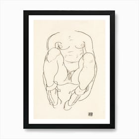 Naked Woman spreading Legs; Torso of a Seated Woman with Boots (1918), Egon Schiele Art Print