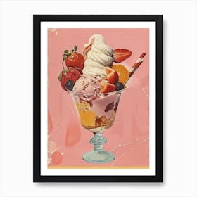 Retro Kitsch Ice Cream Sundae 2 Art Print