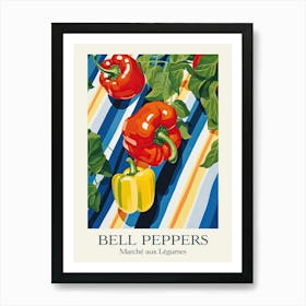 Marche Aux Legumes Bell Peppers Summer Illustration 2 Art Print