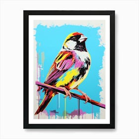 Andy Warhol Style Bird House Sparrow 3 Art Print