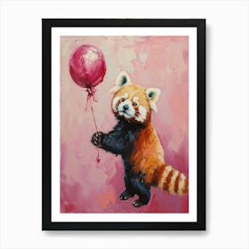 Cute Red Panda 1 With Balloon Art Print