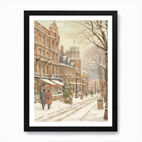Vintage Winter Illustration Glasgow United Kingdom 3 Art Print
